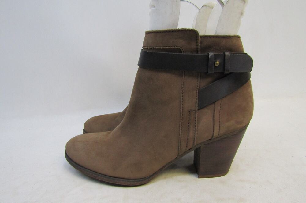Franco Sarto Women Size 9.5 M Brown Zip Buckle Ankle Fashion Boots Booties